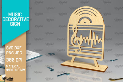 Music Decorative Sign Laser Cut. Music Signs SVG Design SVG Evgenyia Guschina 