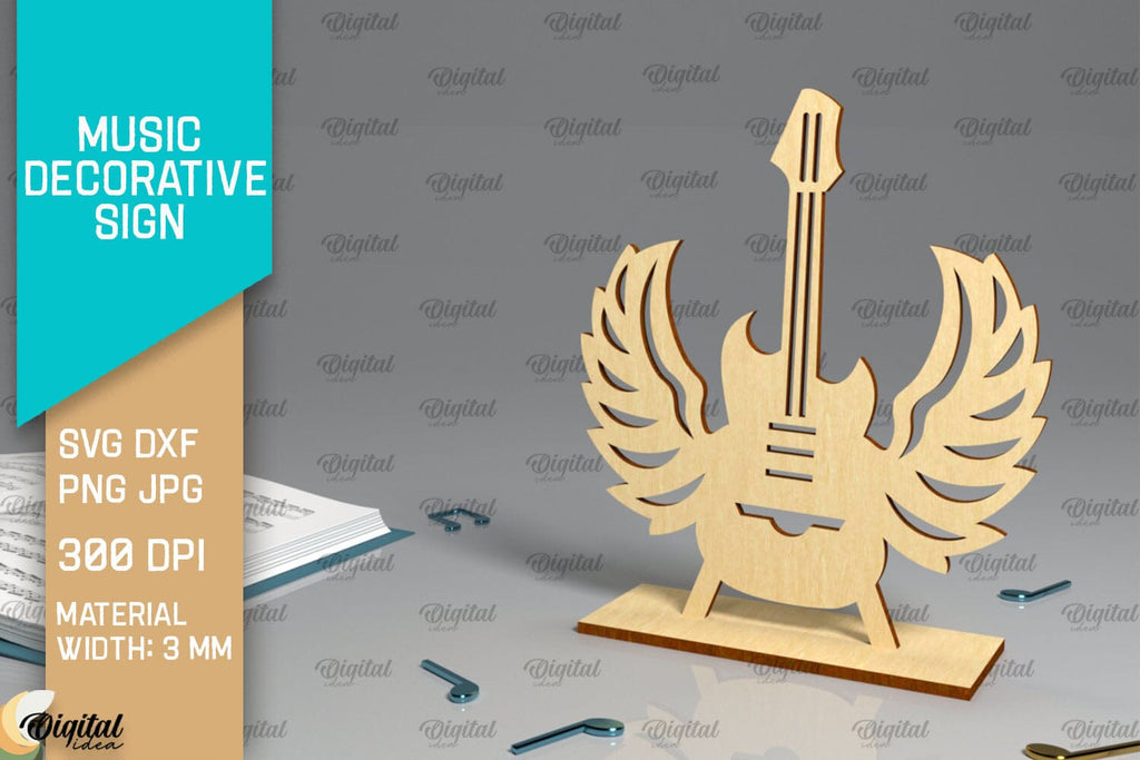 Music Decorative Sign Laser Cut. Music Signs SVG Design - So Fontsy