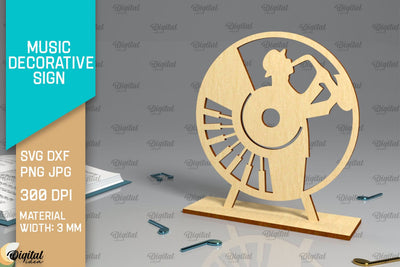 Music Decorative Sign Laser Cut. Music Signs SVG Design SVG Evgenyia Guschina 