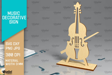 Music Decorative Signs Laser Cut Bundle. Music Signs SVG Design SVG Evgenyia Guschina 