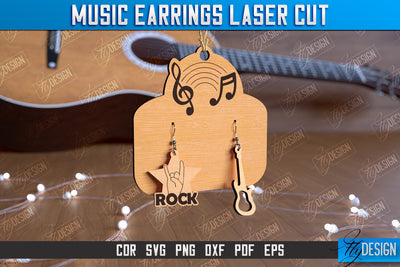 Music Earrings | Accessories Design | Gift for Musician | Creative Earrings | CNC File SVG Fly Design 