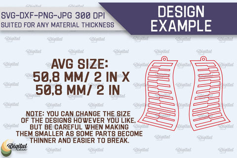 Music Earrings Laser Cut Design. Wooden Music Earrings SVG SVG Evgenyia Guschina 