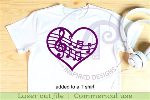 Music heart wall sign, SVG file. SVG APInspireddesigns 