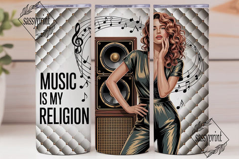 Music Is My Religion Tumbler Wrap Sublimation sassyprint 