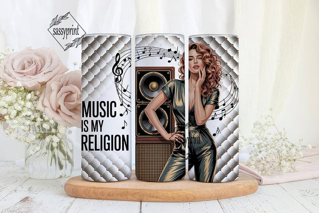 Music Is My Religion Tumbler Wrap Sublimation sassyprint 