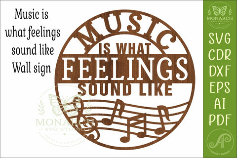 Music Is What Feelings Sound Like SVG, Music Lover Wall Art SVG APInspireddesigns 