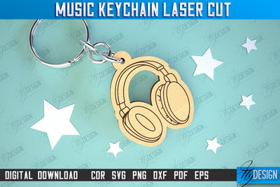 Music Keychain Laser Cut | Keychain Inscriptions | Gift for Musician | CNC File SVG Fly Design 