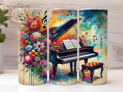 Music Lover Grand Piano Tumbler Wrap, Music Lover Gift, 20oz Tumbler Wrap, Piano Design Sublimation, Musician Mug, Personalized Music Gift, Musical Instrument Tumbler Sublimation Lara' s Designs 