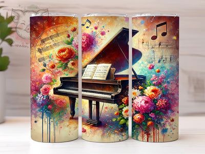Music Lover Grand Piano Tumbler Wrap, Music Lover Gift, 20oz Tumbler Wrap, Piano Design Sublimation, Musician Mug, Personalized Music Gift, Musical Instrument Tumbler Sublimation Lara' s Designs 