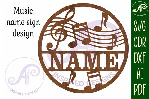 Music name sign svg laser SVG APInspireddesigns 