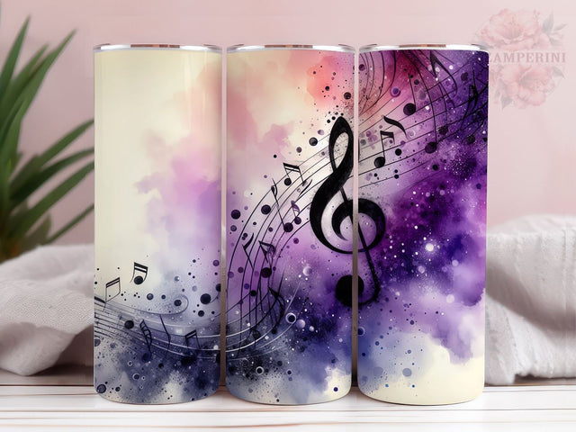 Music Notes 20oz Tumbler Wrap PNG, Music Tumbler Png, Straight & Tapered Tumbler Wrap, Instant Digital Download Sublimation Li Zamperini 