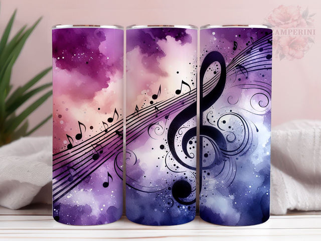 Music Notes 20oz Tumbler Wrap PNG, Music Tumbler Png, Straight & Tapered Tumbler Wrap, Instant Digital Download Sublimation Li Zamperini 