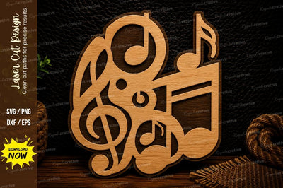 Music Notes Composition Laser Cut Svg Design SVG Regulrcrative 