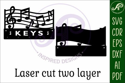 Music notes curve Key holder designs for wood and metal SVG APInspireddesigns 