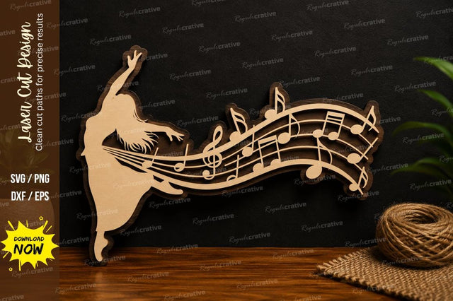 Music Notes Dancer Laser Cut SVG File SVG Regulrcrative 