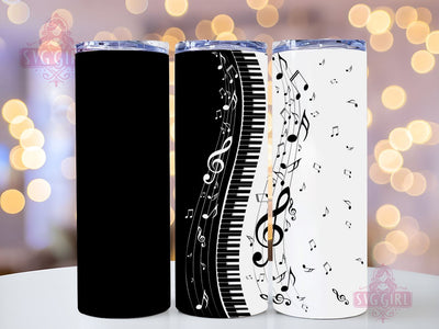 Music Notes Piano 20oz Tumbler, Piano Tumbler Png, Straight Tapered Tumbler Wrap, Instant Digital Download Sublimation SvggirlplusArt 