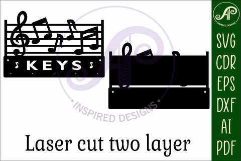 Music notes straight Key holder designs for wood and metal SVG APInspireddesigns 