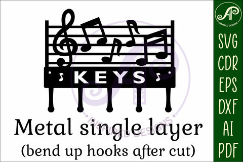 Music notes straight Key holder designs for wood and metal SVG APInspireddesigns 