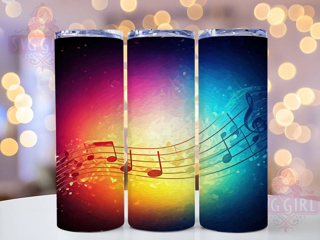 Music Notes Tumbler, 20oz Tumbler Wrap, Sublimation PNG, Digital Download, Gift for Music Lovers, Music Theme Tumbler, Printable Tumbler Design Sublimation SvggirlplusArt 