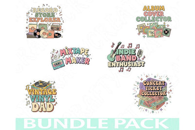 Music & Pop Culture Png Bundle, Music Lover Quotes Clipart, Concert Festival Designs, Vinyl Pop Culture Png, Nerdy Music Sublimation Art SVG TiffsCraftyCreations 