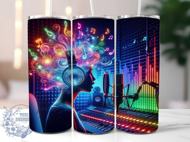 Music Studio Tumbler Wrap, Colorful Music Notes Design, 20oz Sublimation Wrap, Digital Download Tumbler, Vibrant Music Art, Singer Tumbler Design, Music Lover Gift, Creative Drinkware Sublimation ToriDesigns 