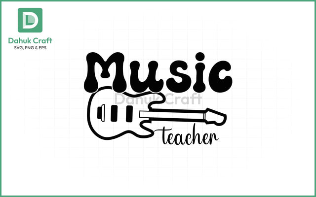 Music Teacher SVG – Guitar Letterplay SVG PNG & EPS V29 SVG dahukdesign 