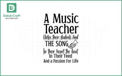 Music Teacher SVG – Heart & Beat Quote SVG PNG & EPS V18 SVG dahukdesign 