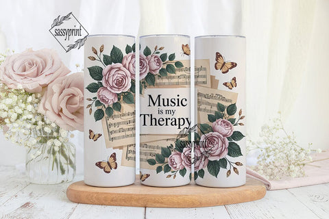 Music Therapy 20oz Tumbler Wrap Sublimation sassyprint 