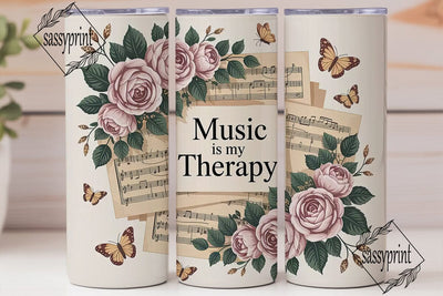 Music Therapy 20oz Tumbler Wrap Sublimation sassyprint 