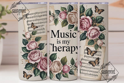 Music Therapy 20oz Tumbler Wrap Sublimation sassyprint 