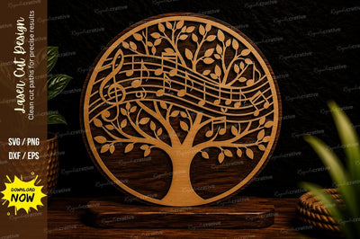 Music Tree Of Life Laser Cut Svg Design SVG Regulrcrative 