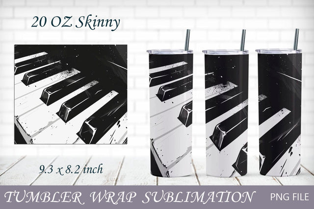 Music tumbler wrap with piano keys, Musical tumbler wrap 20oz Sublimation AnastasiyaArtDesign 