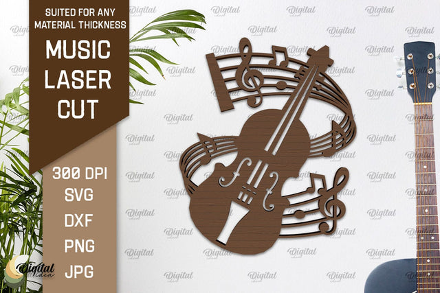 Music Wall Decor Laser Cut. Wooden Music Sign SVG SVG Evgenyia Guschina 