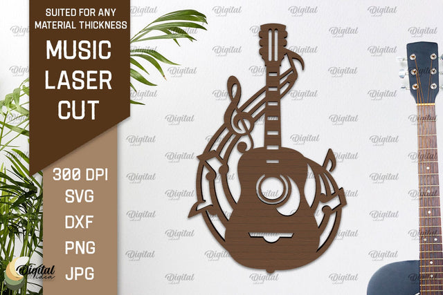Music Wall Decor Laser Cut. Wooden Music Sign SVG SVG Evgenyia Guschina 