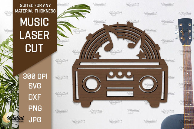 Music Wall Decor Laser Cut. Wooden Music Sign SVG SVG Evgenyia Guschina 