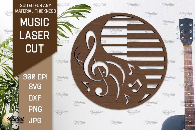 Music Wall Decor Laser Cut. Wooden Music Sign SVG SVG Evgenyia Guschina 