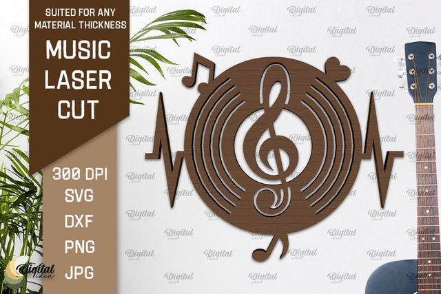 Music Wall Decor Laser Cut. Wooden Music Sign SVG SVG Evgenyia Guschina 