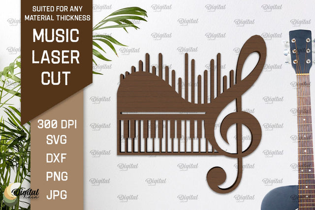 Music Wall Decor Laser Cut. Wooden Music Sign SVG SVG Evgenyia Guschina 