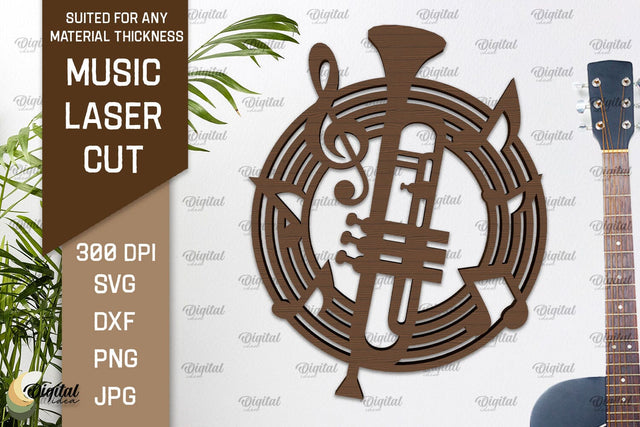 Music Wall Decor Laser Cut. Wooden Music Sign SVG SVG Evgenyia Guschina 