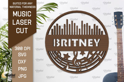 Music Wall Decor Laser Cut. Wooden Music Sign SVG SVG Evgenyia Guschina 