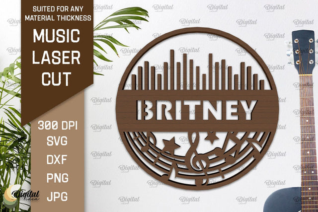 Music Wall Decor Laser Cut. Wooden Music Sign SVG SVG Evgenyia Guschina 