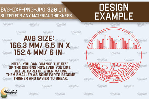 Music Wall Decor Laser Cut. Wooden Music Sign SVG SVG Evgenyia Guschina 