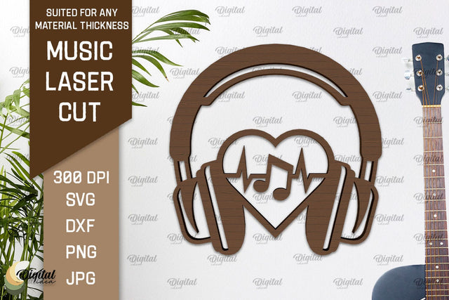 Music Wall Decor Laser Cut. Wooden Music Sign SVG SVG Evgenyia Guschina 