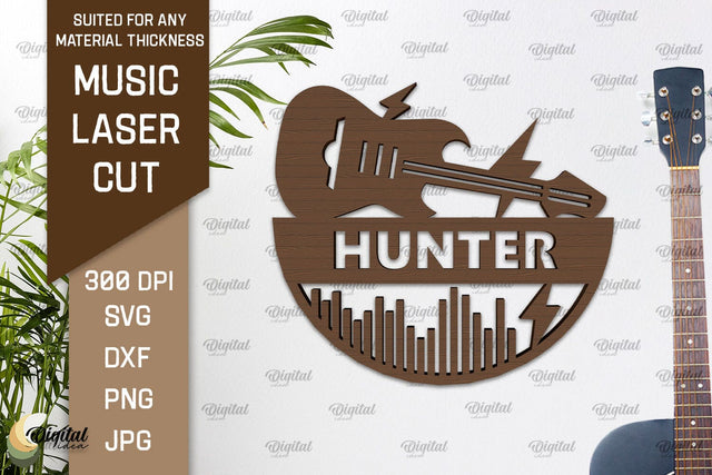 Music Wall Decor Laser Cut. Wooden Music Sign SVG SVG Evgenyia Guschina 