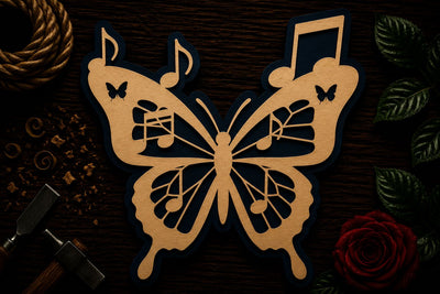 Musical Butterfly Decorative Laser Cut SVG File SVG Regulrcrative 