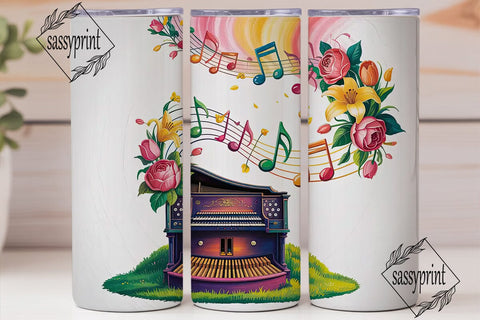 Musical Floral Tumbler Wrap Sublimation sassyprint 