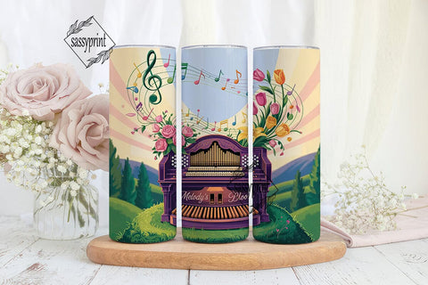 Musical Floral Tumbler Wrap Sublimation sassyprint 
