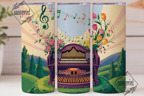 Musical Floral Tumbler Wrap Sublimation sassyprint 