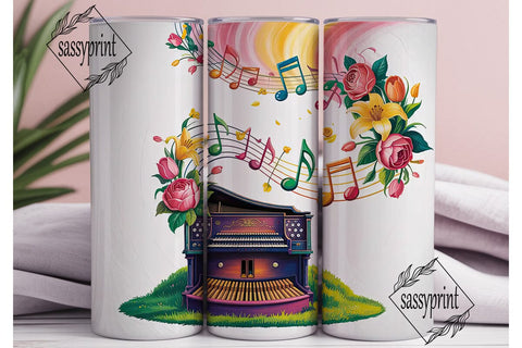 Musical Floral Tumbler Wrap Sublimation sassyprint 