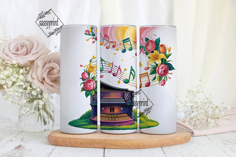 Musical Floral Tumbler Wrap Sublimation sassyprint 